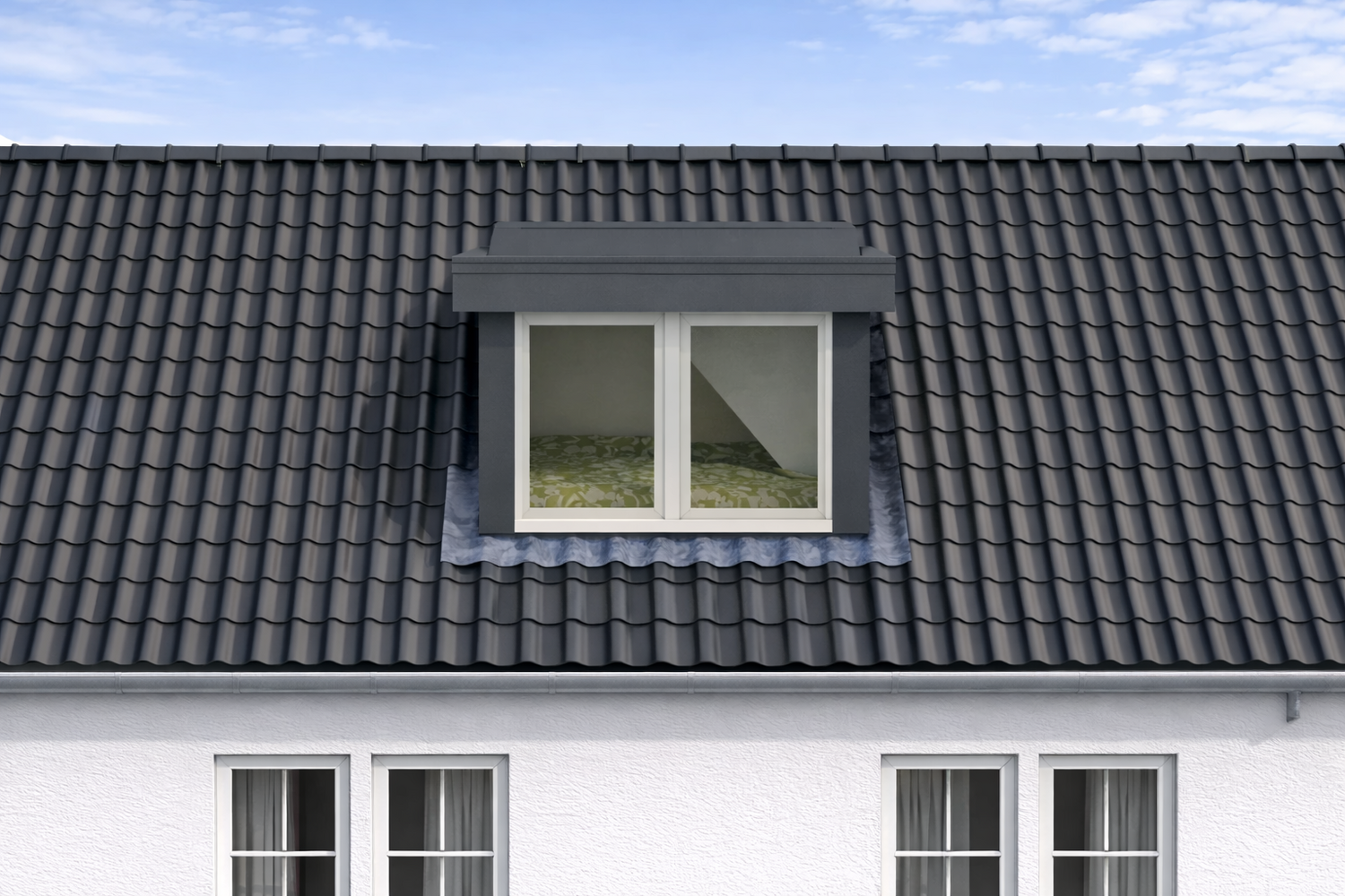 Moderne standaard dakkapel van 2 meter