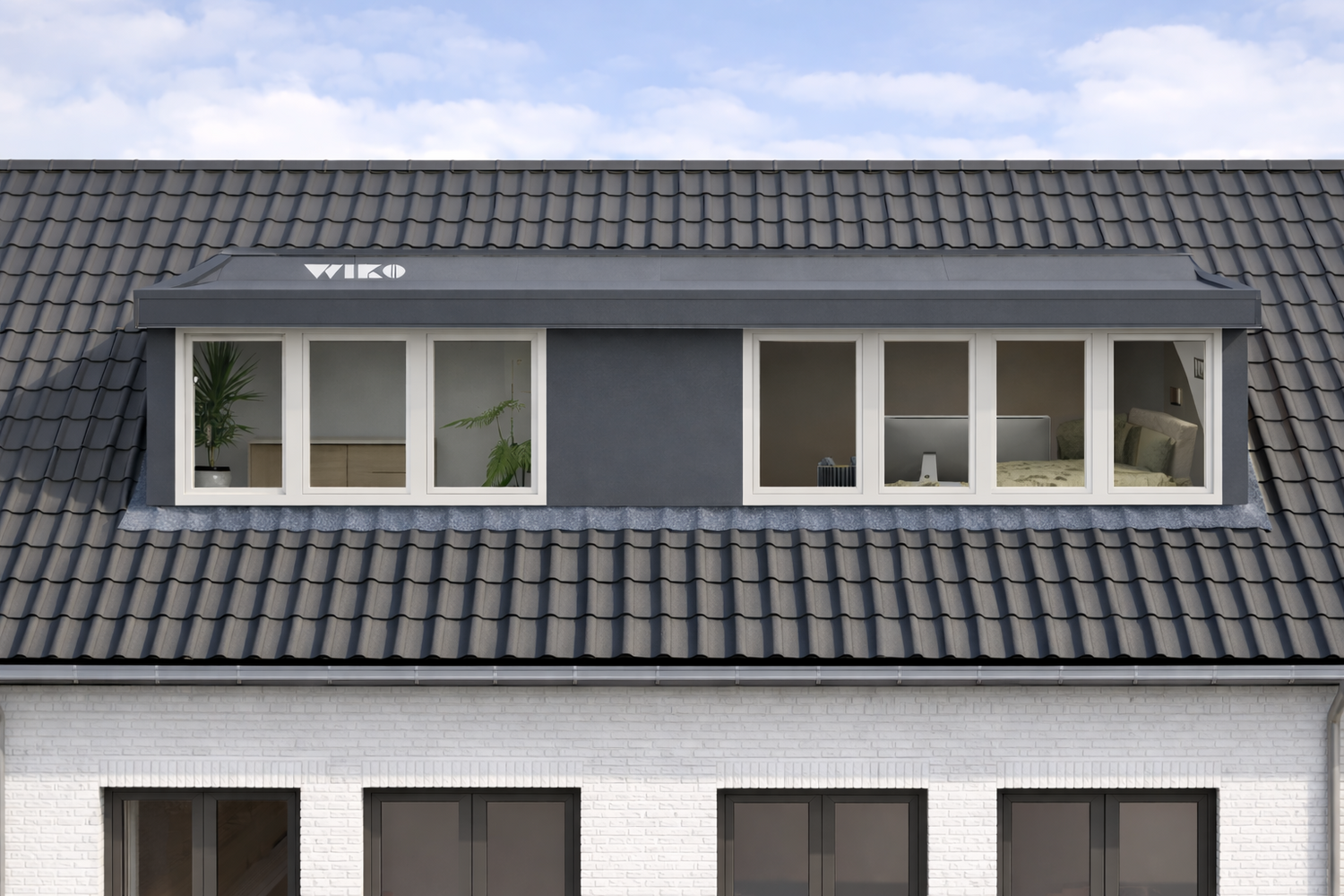 Moderne standaard dakkapel van 8 meter